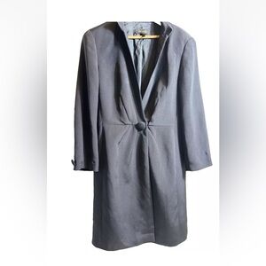 Vintage 2000s Escada Black Silk Blazer Dress Coat Style LBD Size 42/L Designer